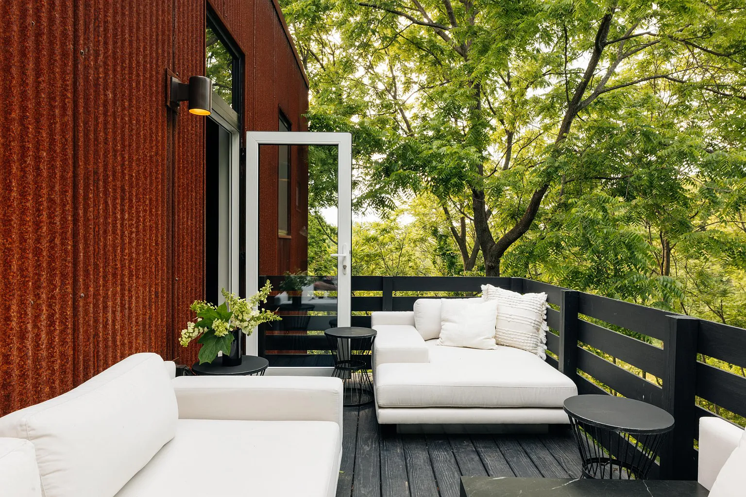 terrasse maison architecte en acier Corten terrasse maison architecte en acier Corten