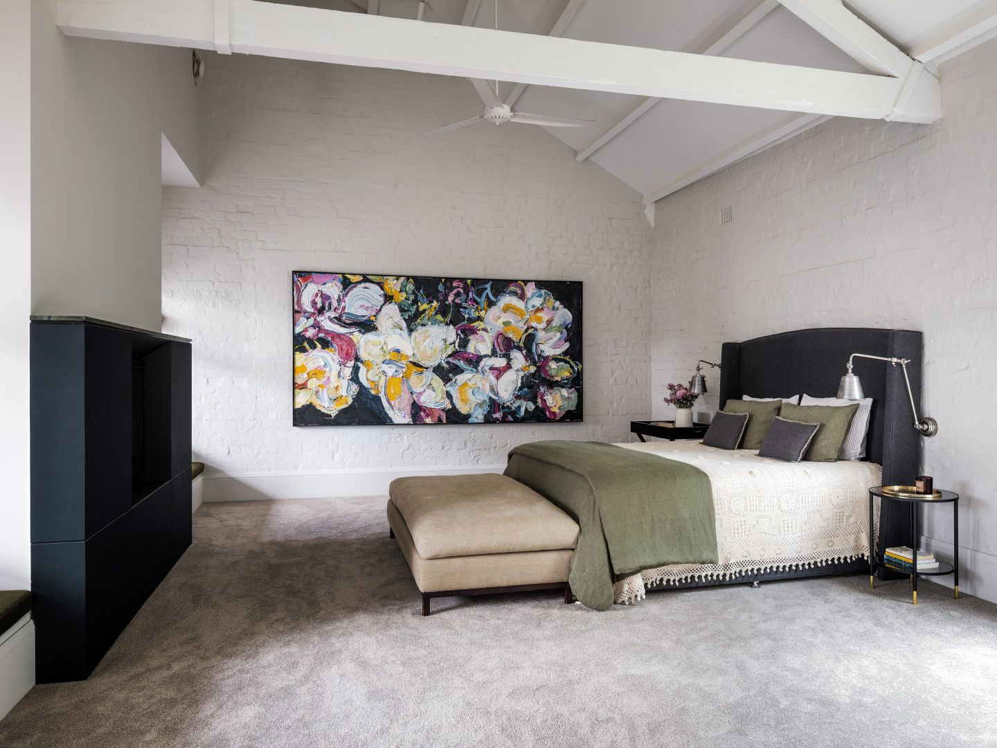 chambre murs de briques peints en blanc chambre murs de briques peints en blanc
