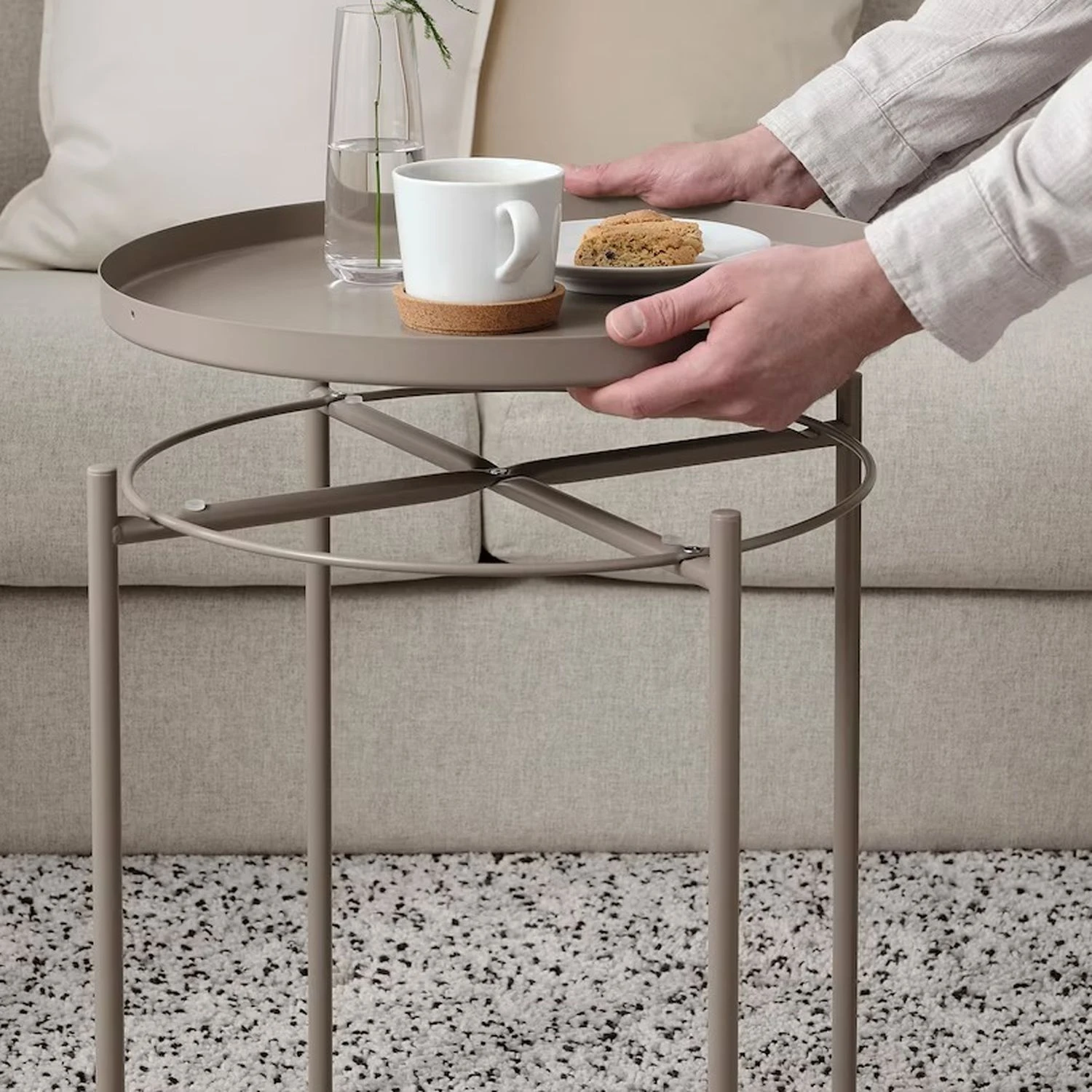 table d table d'appoint avec plateau amovible