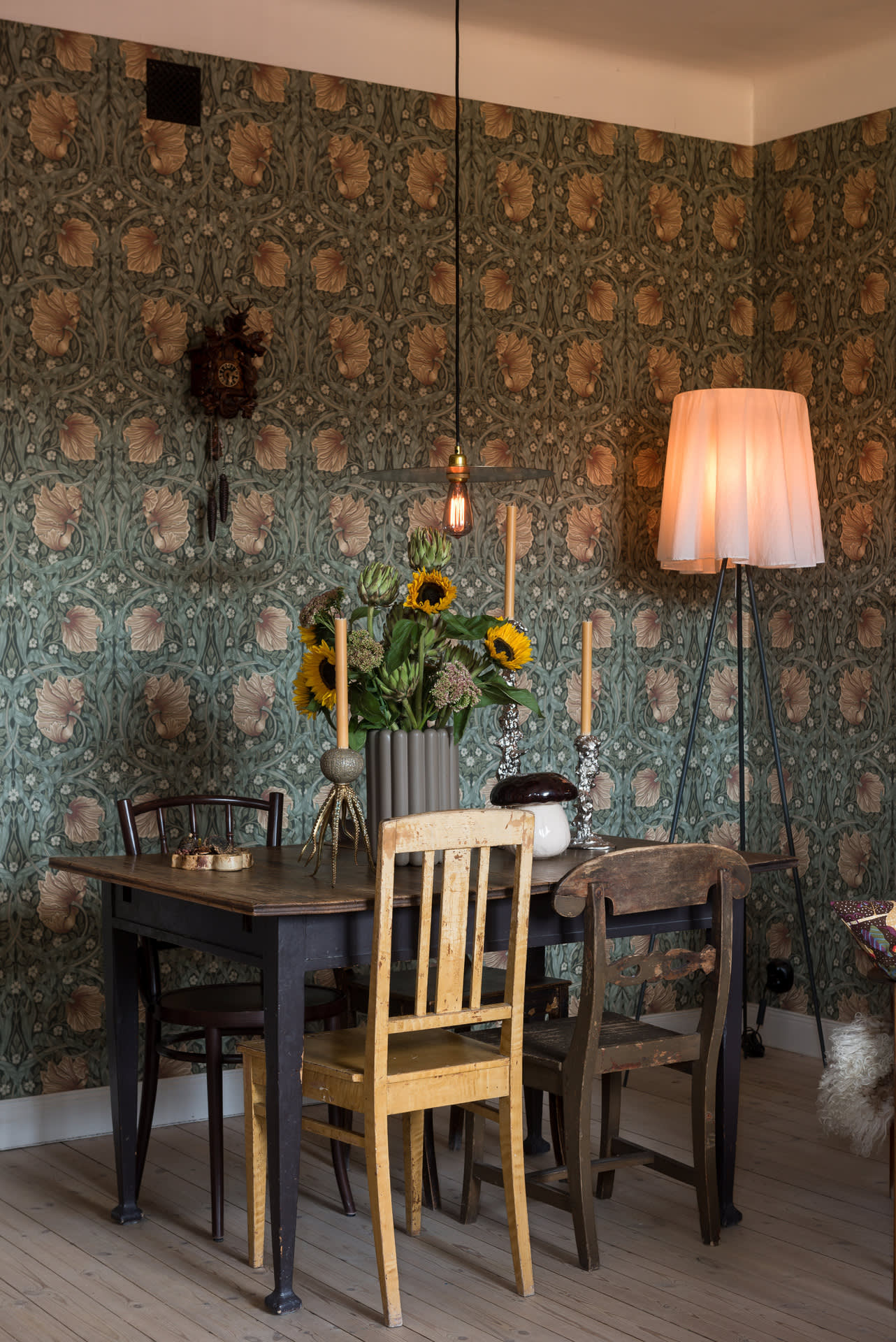 salon décoration vintage papier-peint William Morris salon décoration vintage papier-peint William Morris