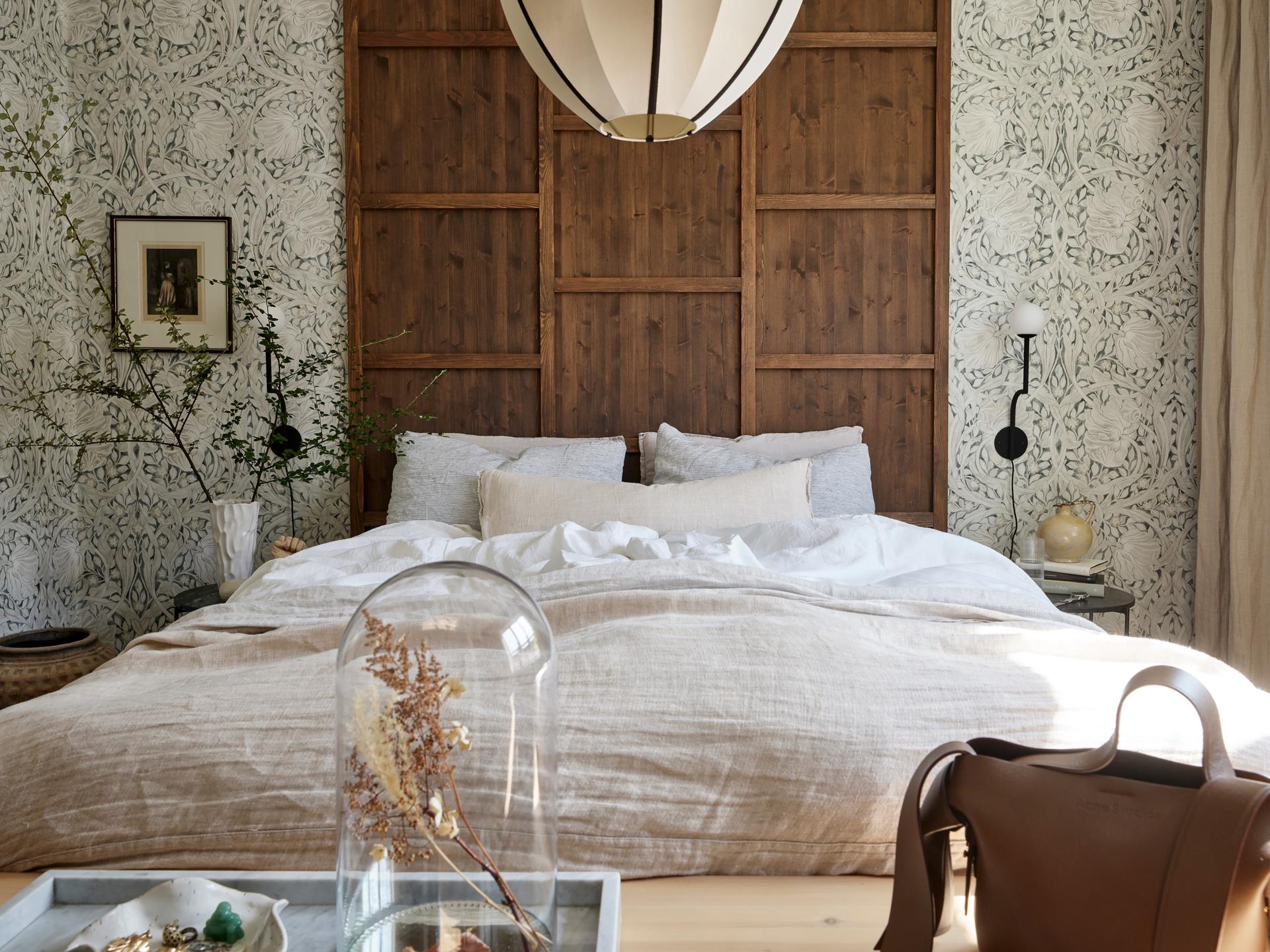 chambre décoration scandinave papier-peint William Morris Pure Pimpernel Black Ink chambre décoration scandinave papier-peint William Morris Pure Pimpernel Black Ink