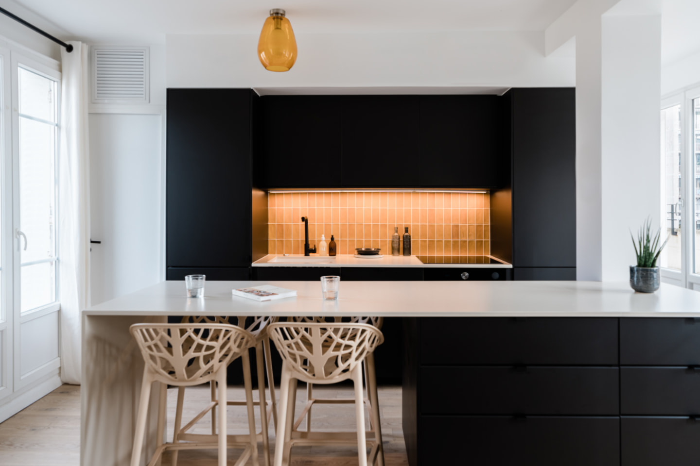 cuisine ouverte appartement 45m2 Paris