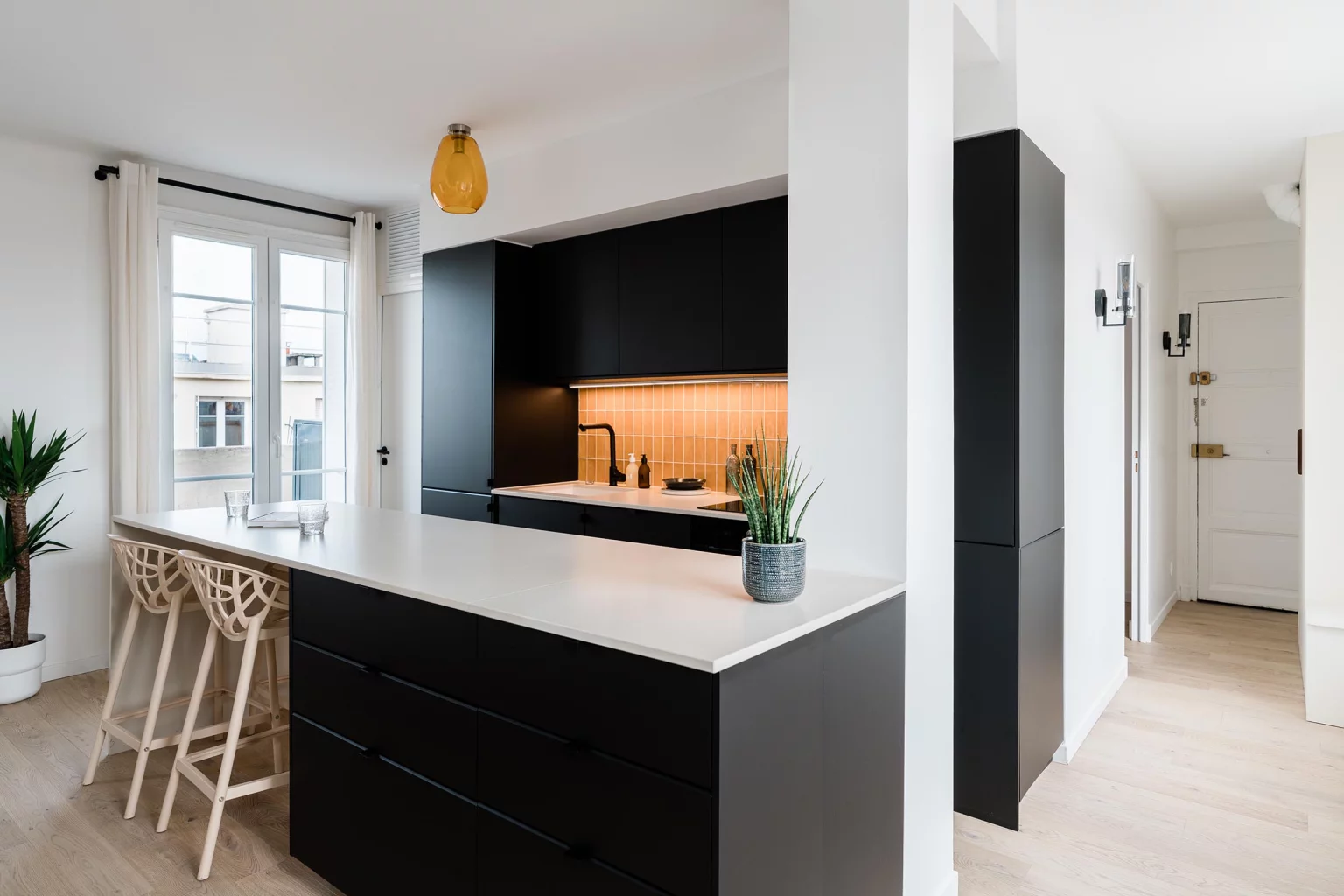 cuisine ouverte appartement 45m2 Paris