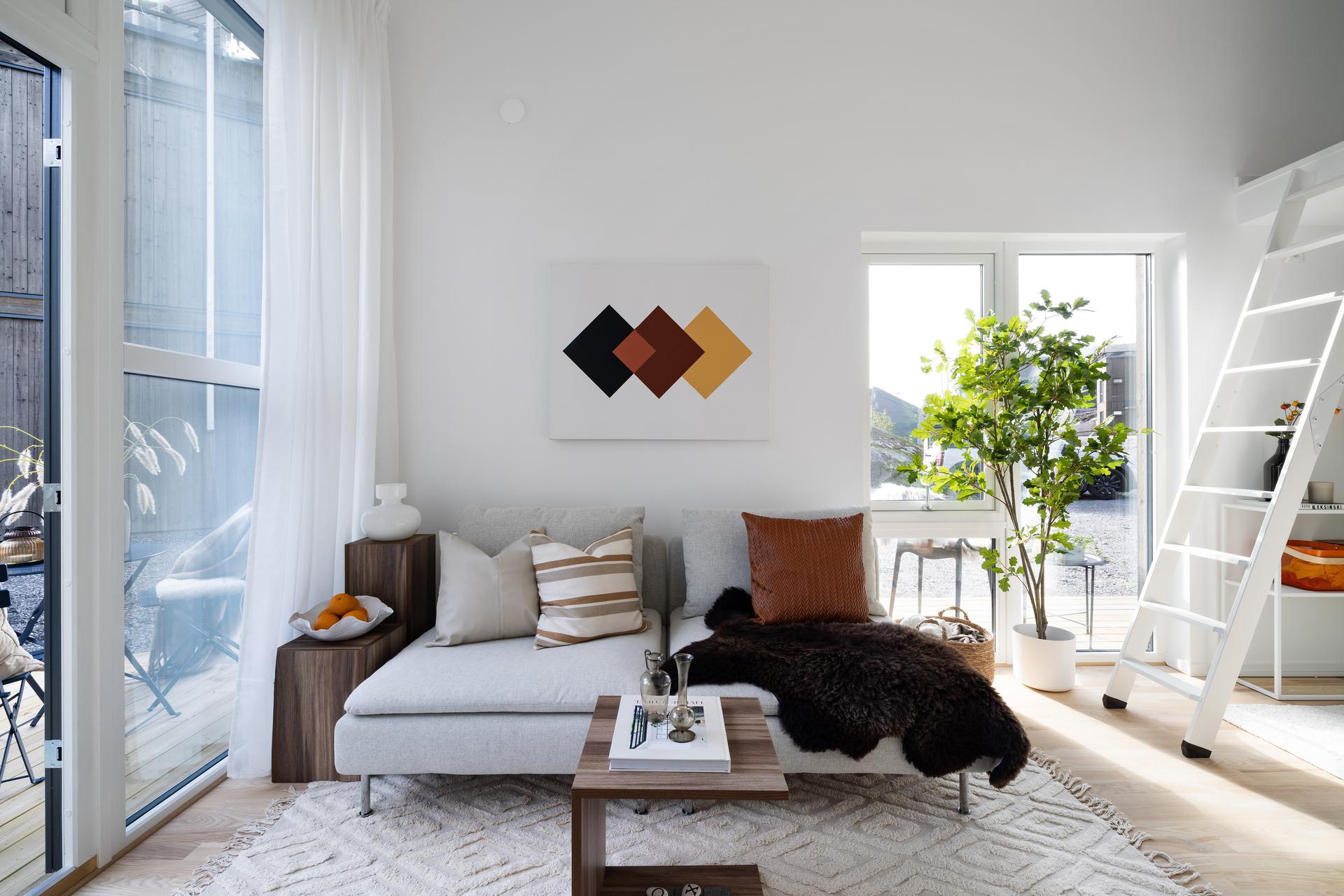 salon décoration contemporaine mini maison 25m2