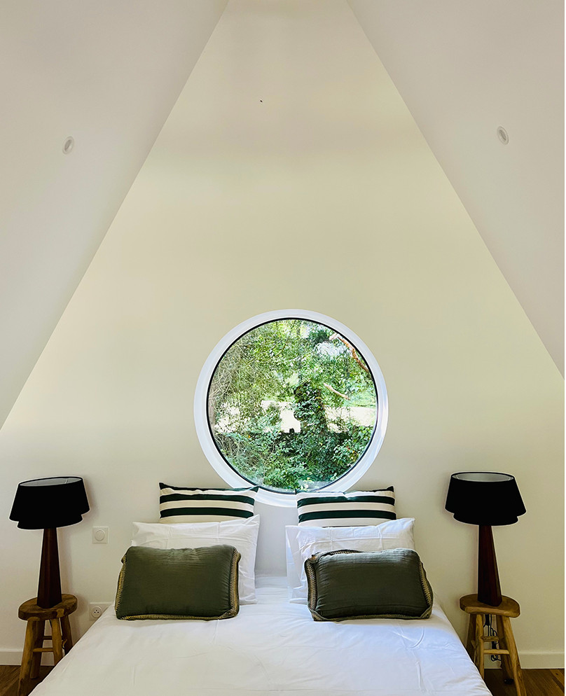 chambre mansardée maison A-Frame en Normandie Maison Villeneuve chambre mansardée maison A-Frame en Normandie Maison Villeneuve