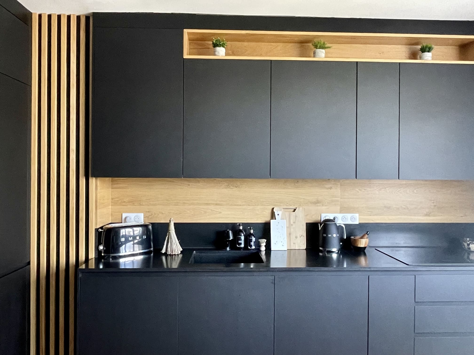cuisine noire et bois cuisine noire et bois