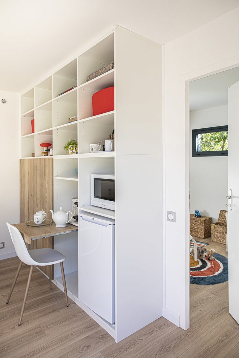 espace cuisine mini maison studio de jardin 40m2