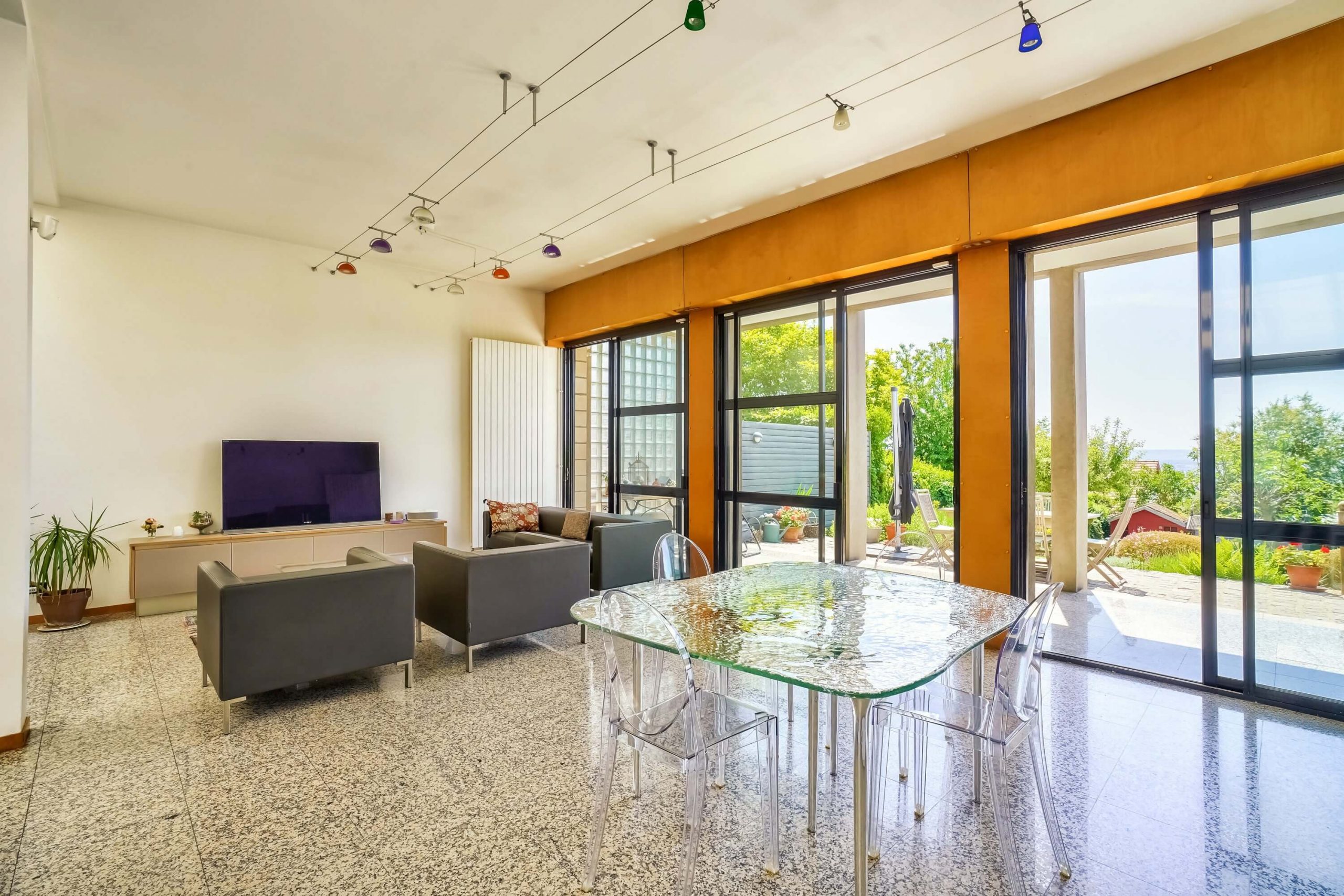 salon maison architecte vue Paris