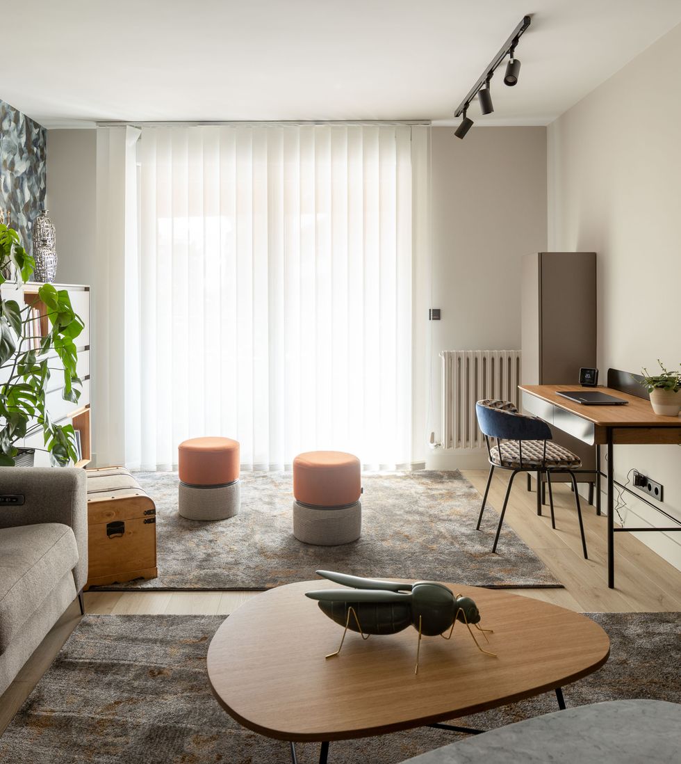 salon avec espace bureau