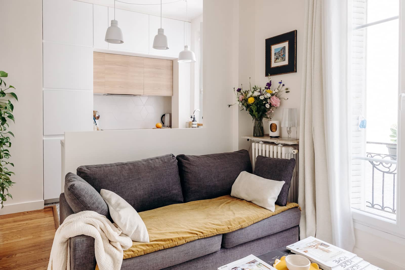 salon avec cuisine ouverte appartement 34m2 Paris salon avec cuisine ouverte appartement 34m2 Paris
