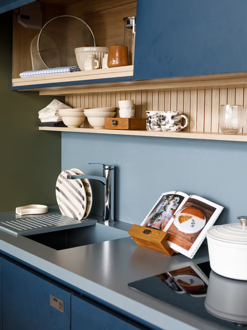 cuisine bleue et bois