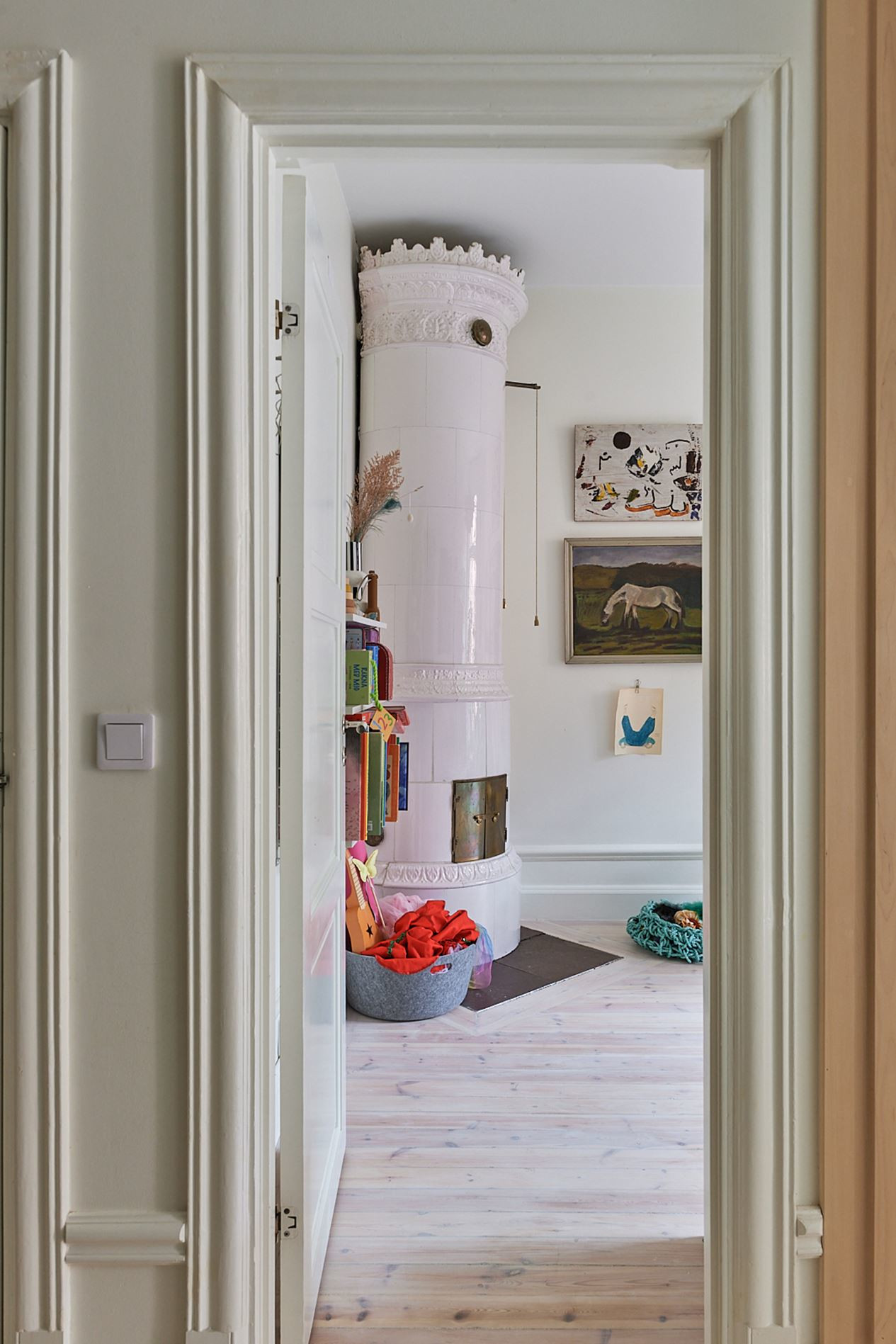 chambre avec poêle scandinave