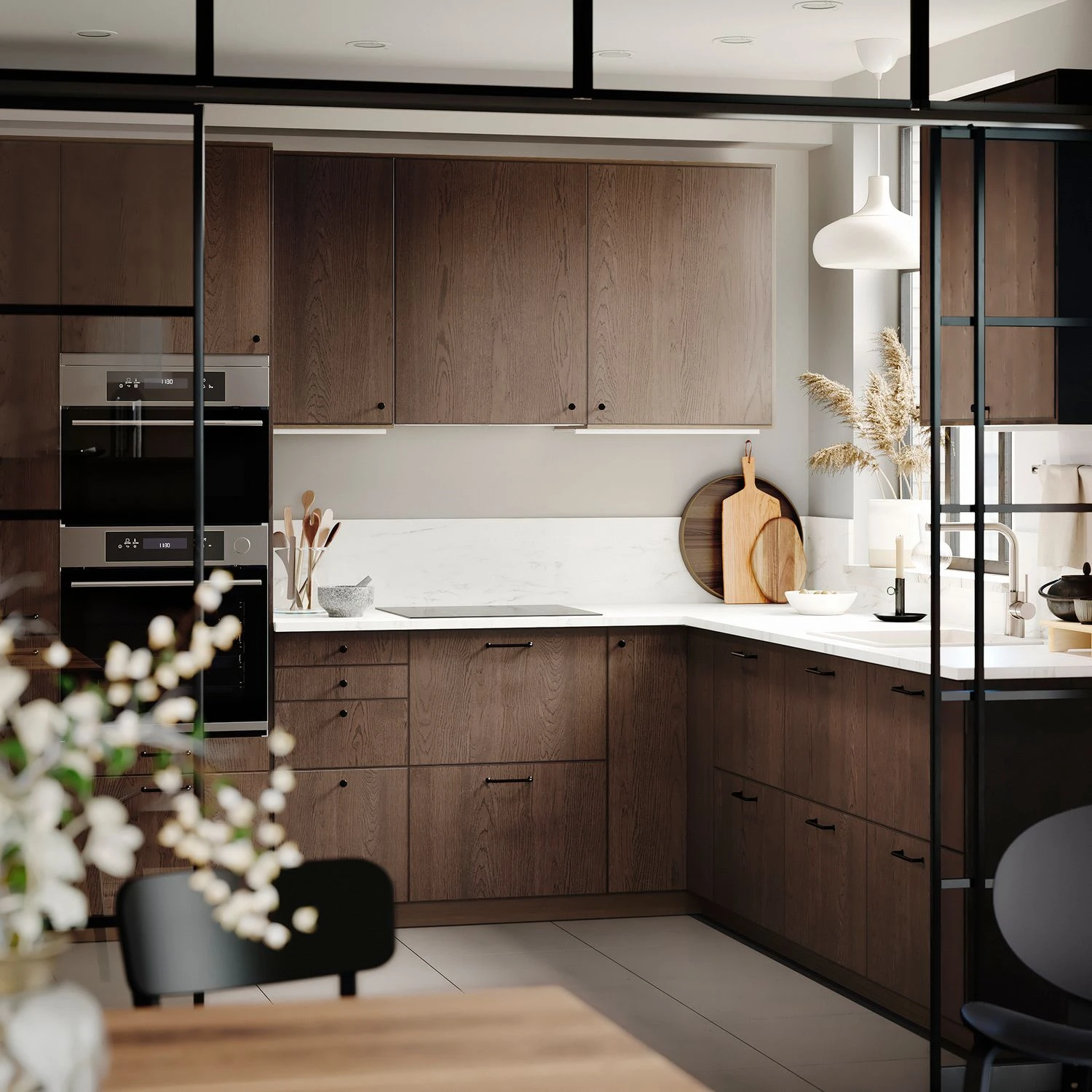 cuisine IKEA design couleur noyer cuisine IKEA design couleur noyer