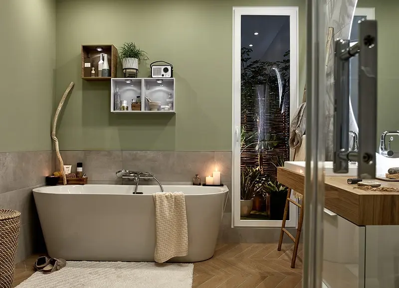 baignoire semi-îlot