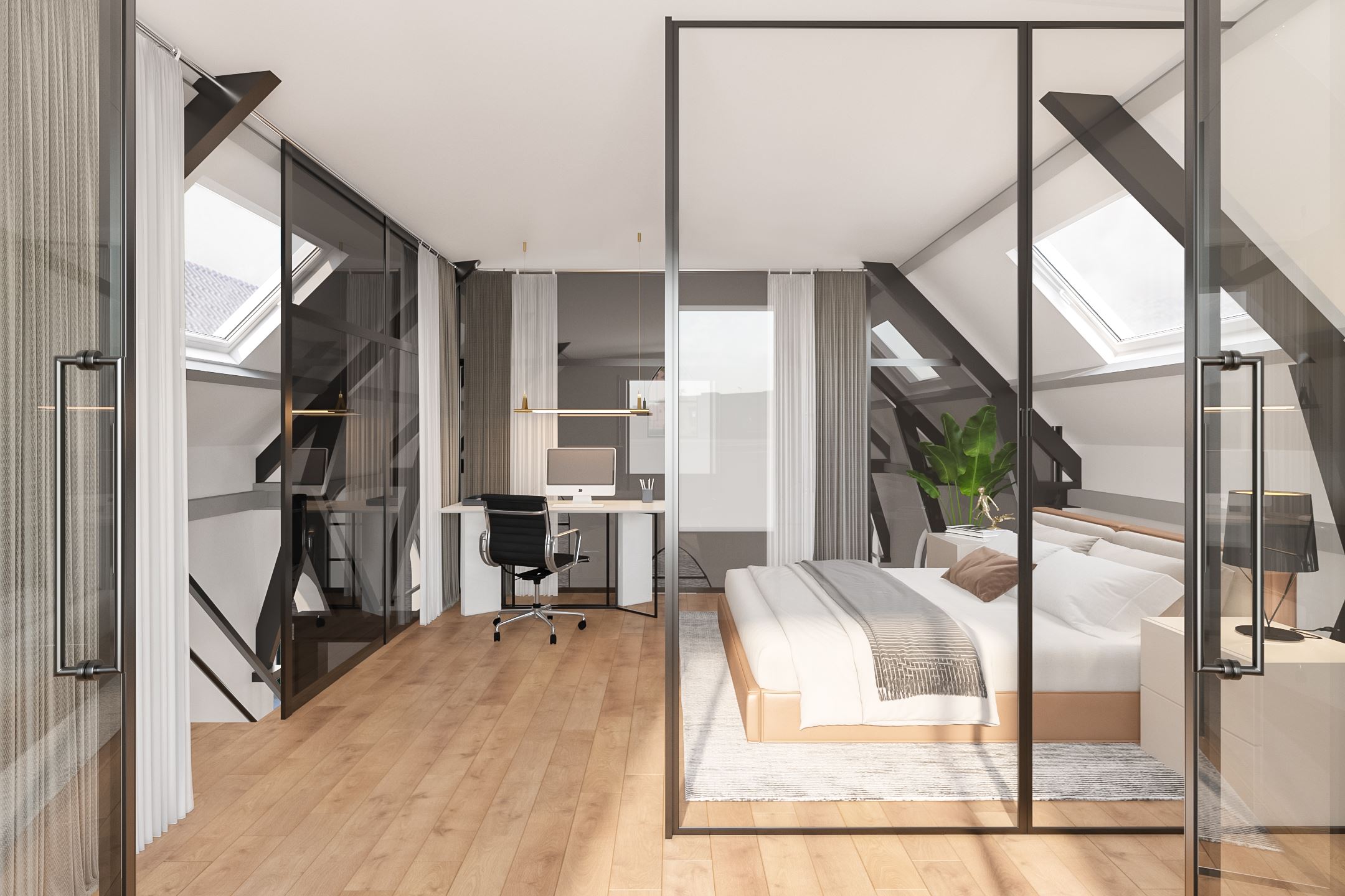 chambre avec verrière