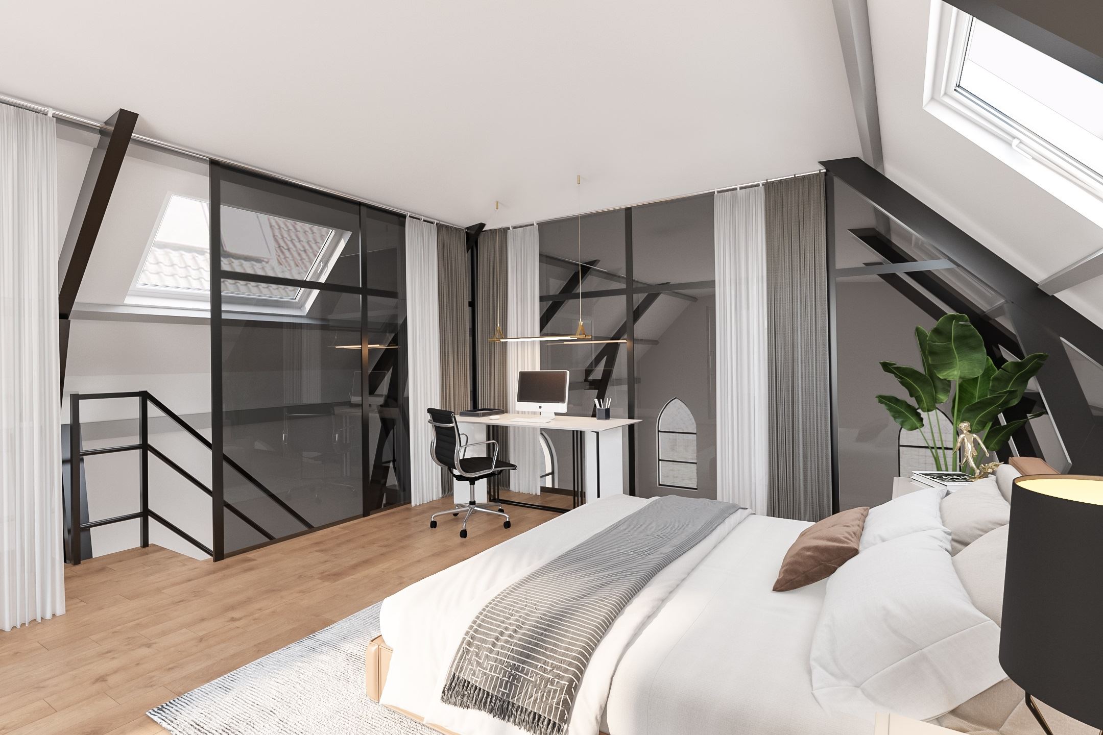 chambre avec verrière