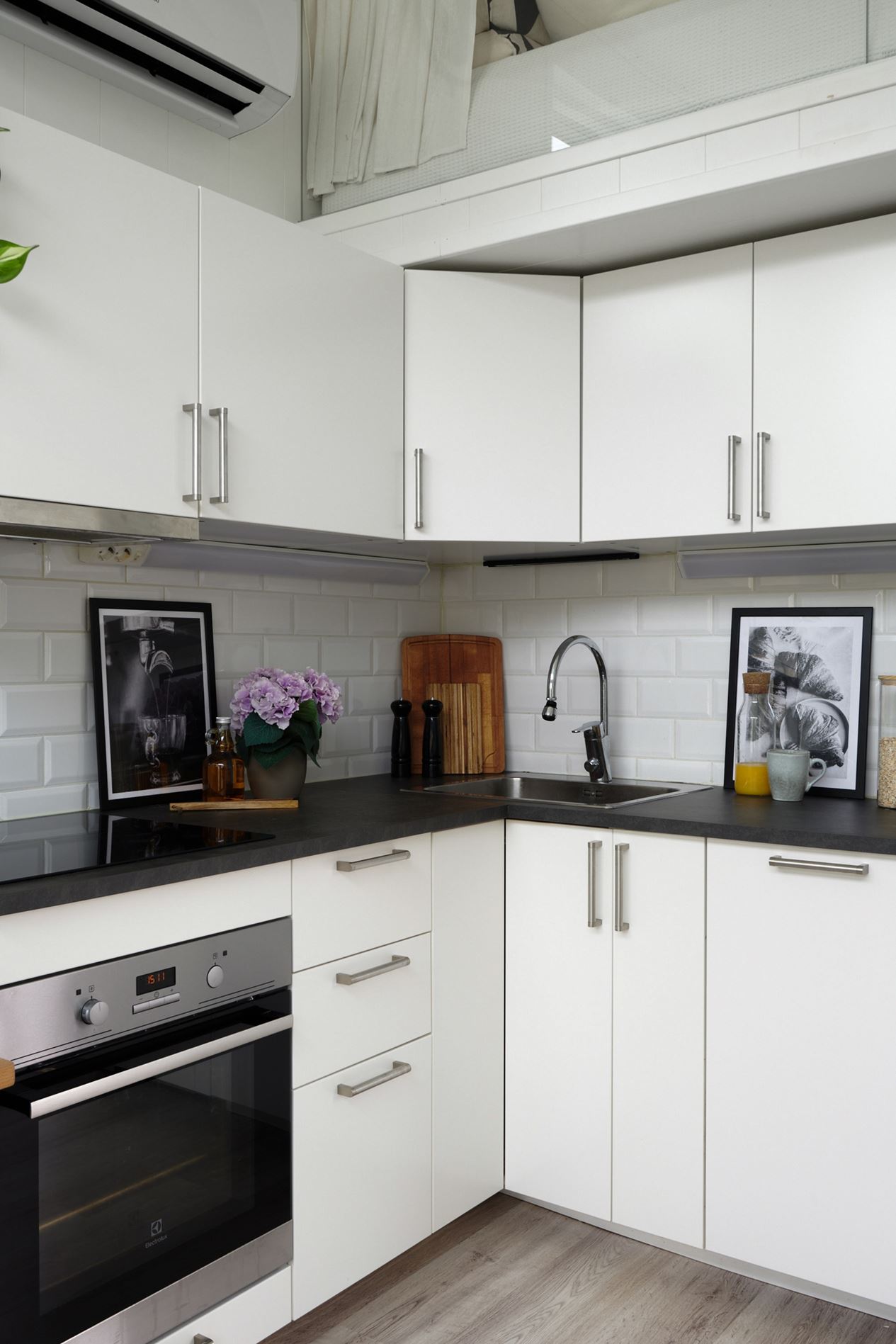 cuisine blanche design en angle