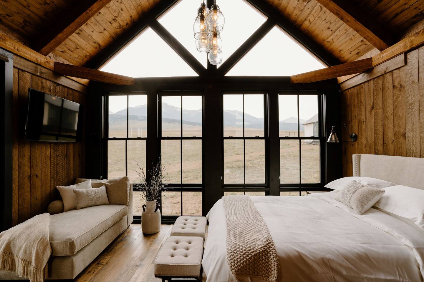 chambre avec baie vitrée