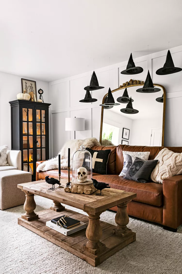 salon décoré pour Halloween