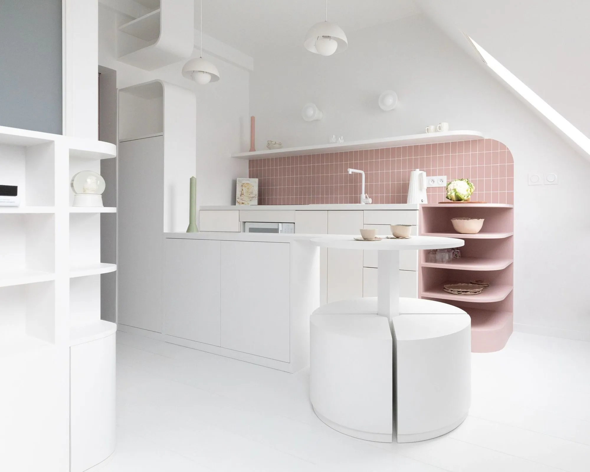 studio Paris 11m2 décoration design rose studio Paris 11m2 décoration design rose