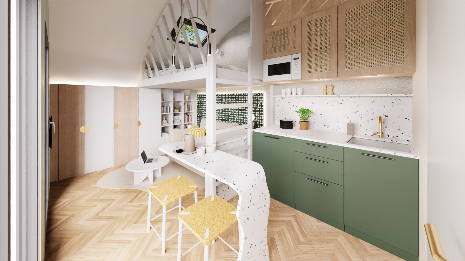 cuisine mini maison écologique française Arkegreen