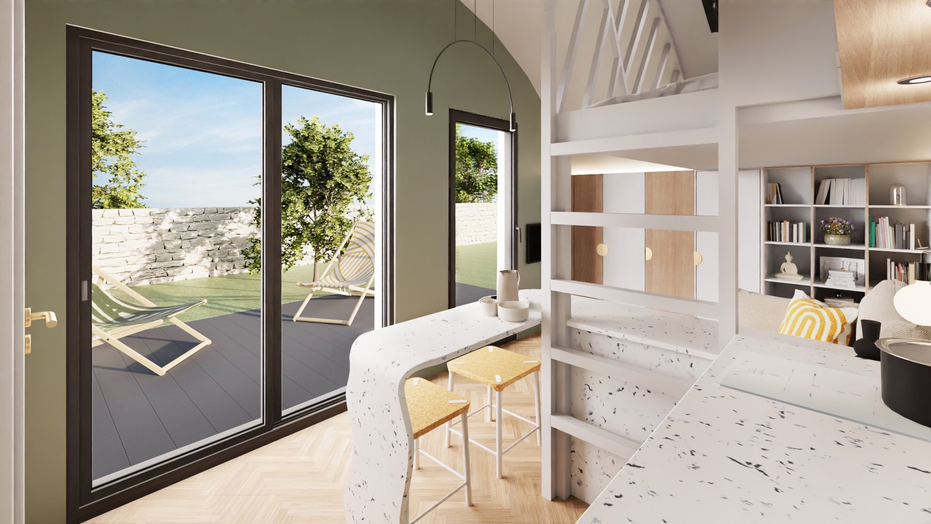 cuisine mini maison écologique française Arkegreen