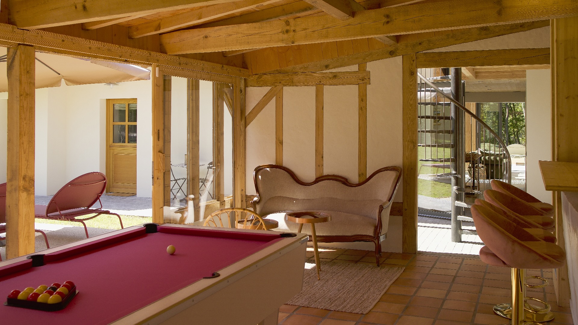 salle de billard maison en bois Airial du Branasse Hossegor salle de billard maison en bois Airial du Branasse Hossegor