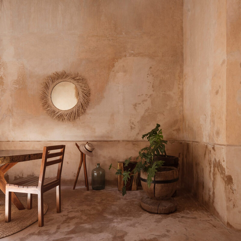 salle à manger murs enduits maison Mexique salle à manger murs enduits maison Mexique