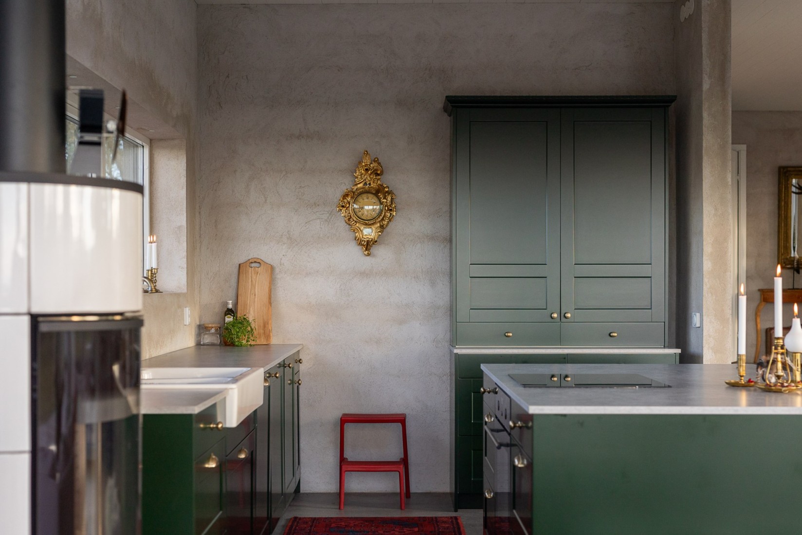 cuisine verte avec îlot cuisine verte avec îlot
