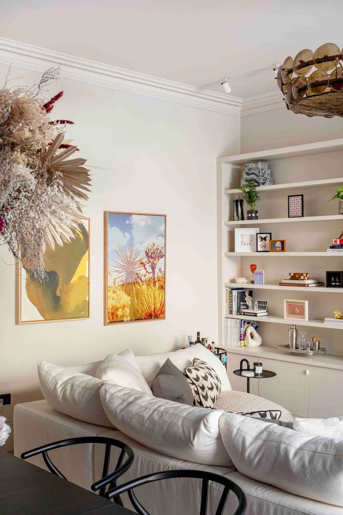 salon décoration moderne appartement avec jardin