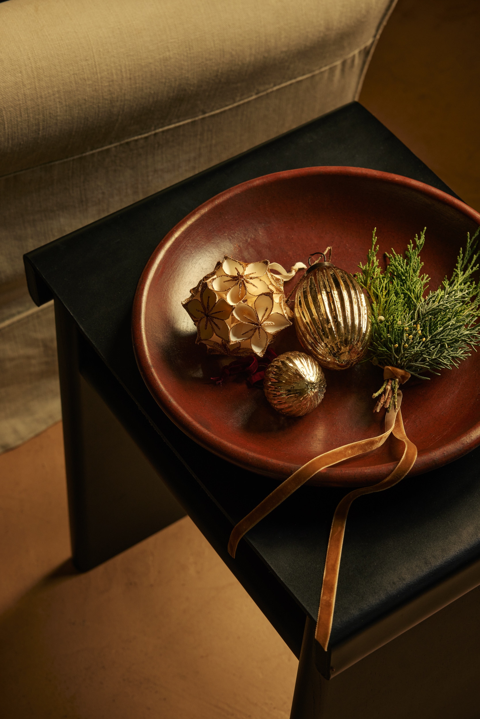 table basse avec décoration Noël table basse avec décoration Noël