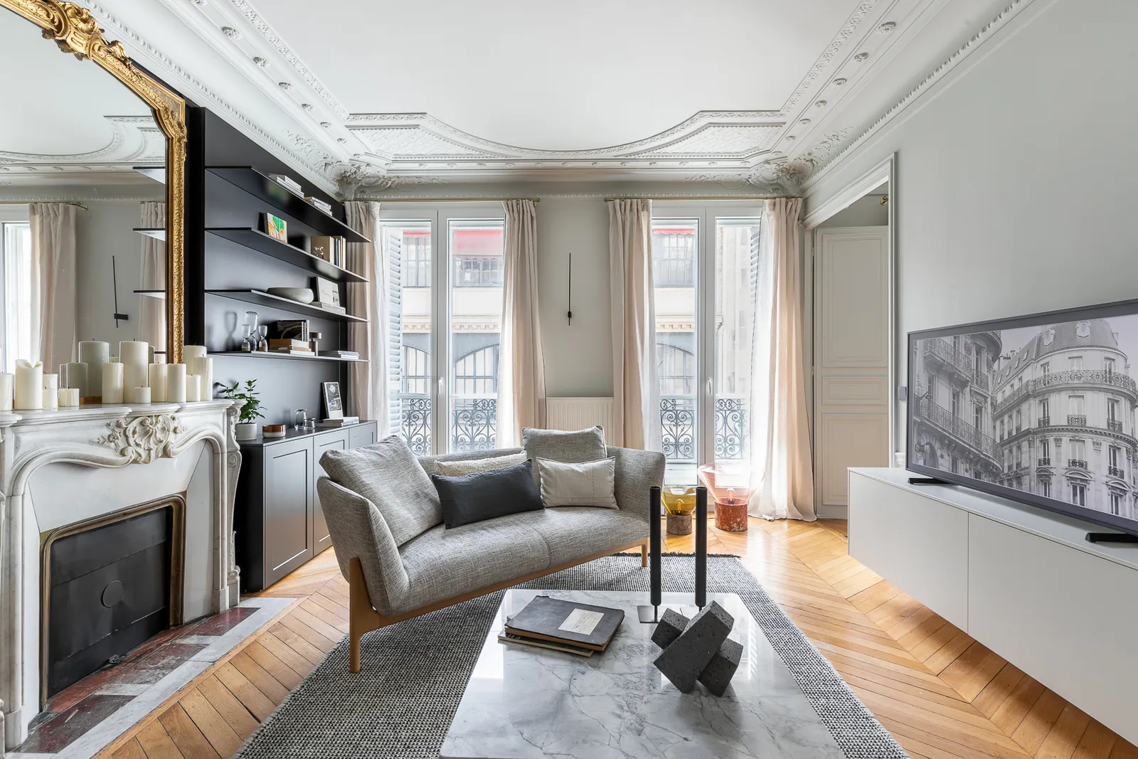 salon appartement haussmannien décoration contemporaine salon appartement haussmannien décoration contemporaine