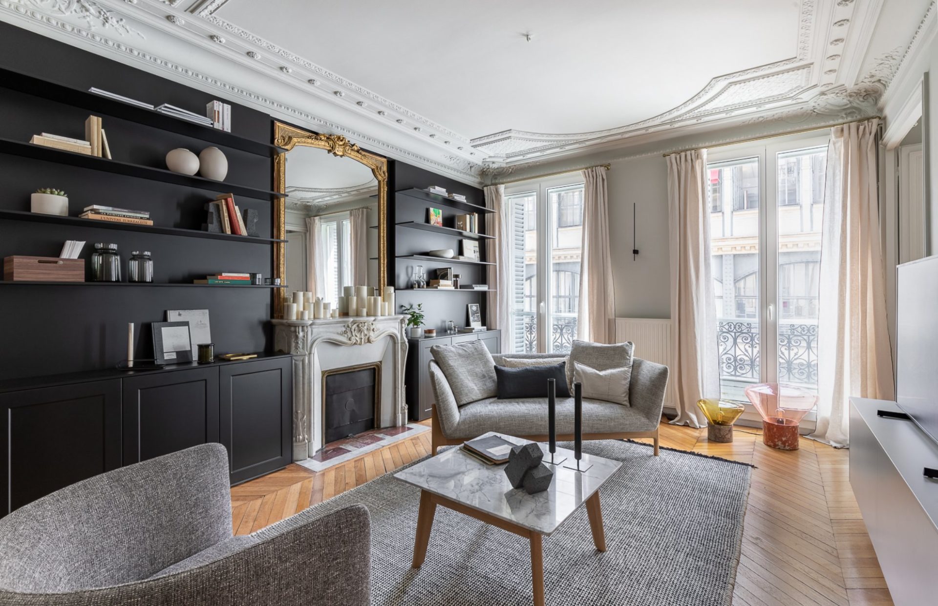 salon appartement haussmannien décoration contemporaine salon appartement haussmannien décoration contemporaine