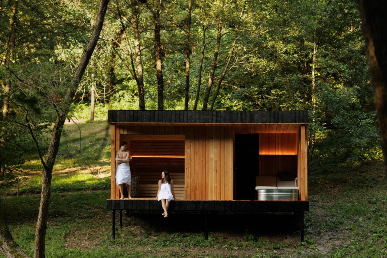 sauna extérieur avec bain froid