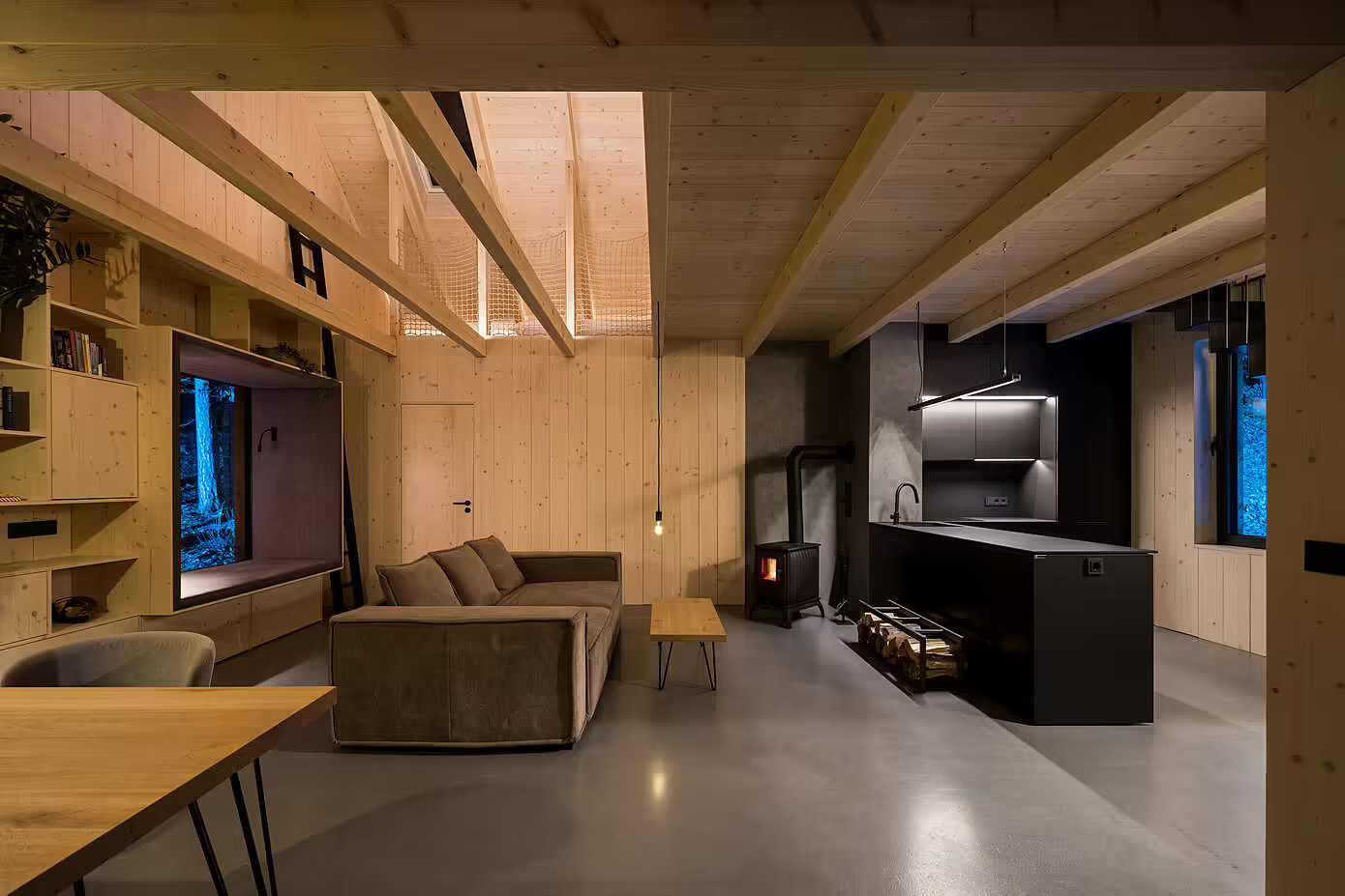salon maison en bois Hytta