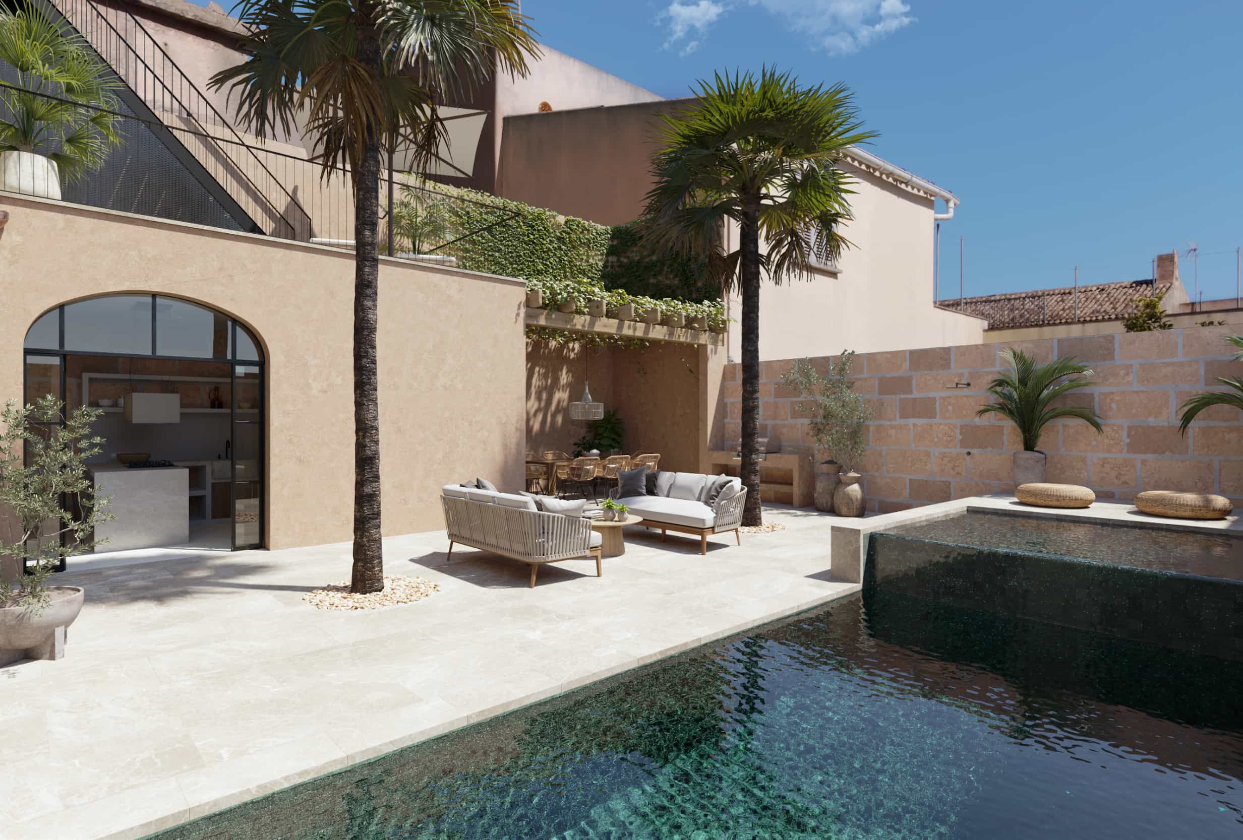 maison de ville Majorque avec patio et piscine