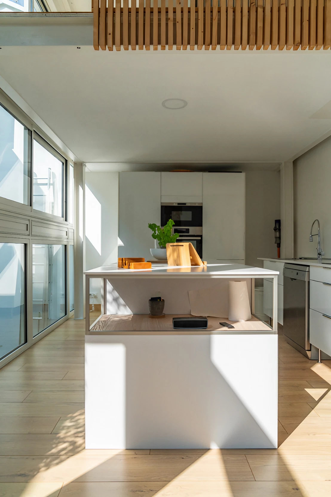 cuisine ouverte blanche maison loft Montpellier cuisine ouverte blanche maison loft Montpellier