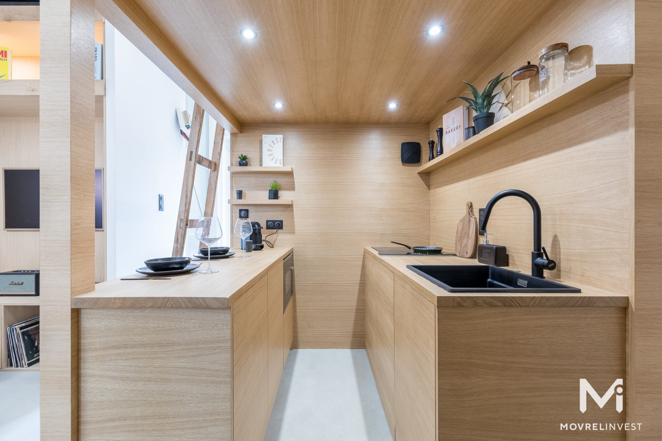 cuisine sous mezzanine appartement de 30m2