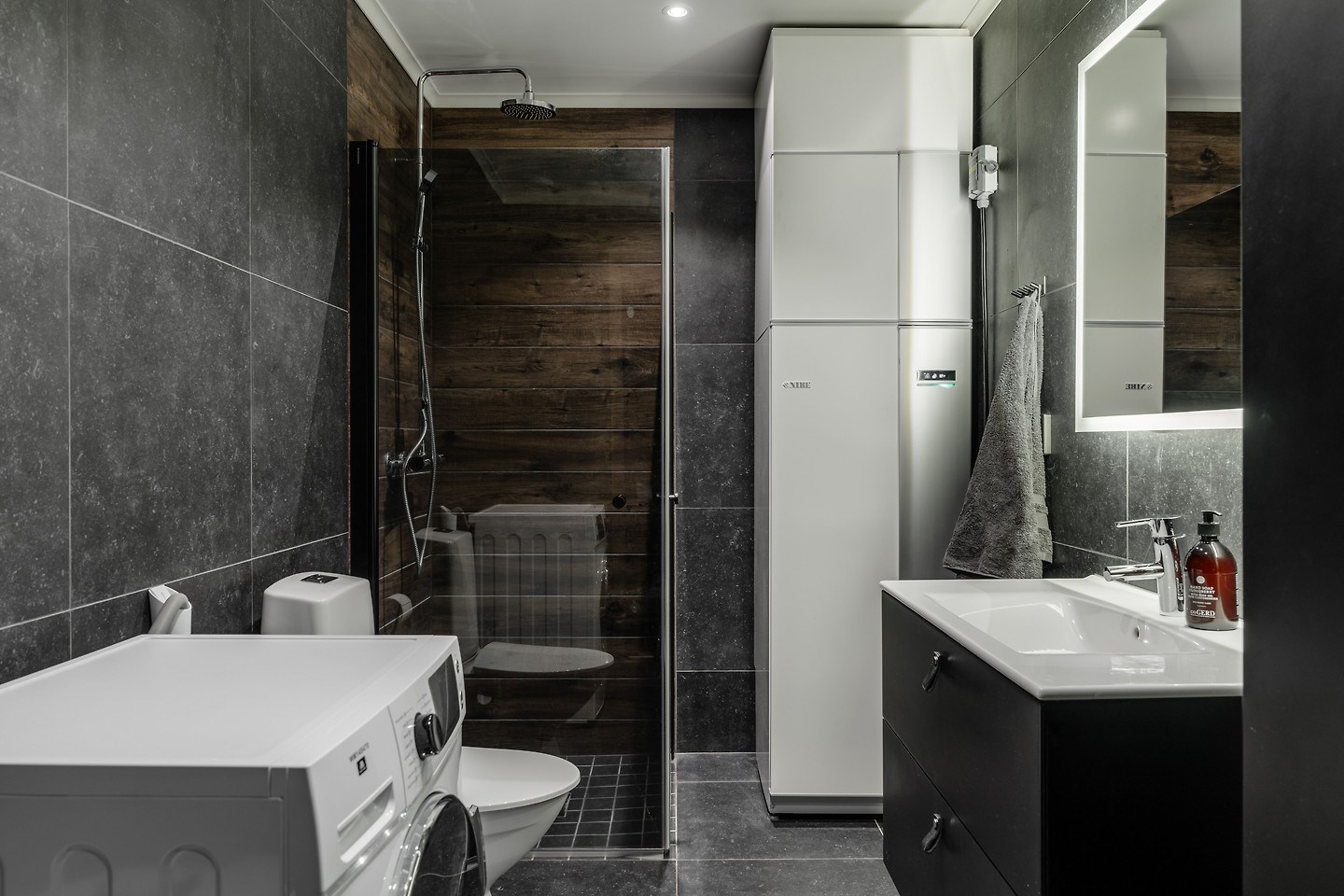 salle de bain grise et bois salle de bain grise et bois