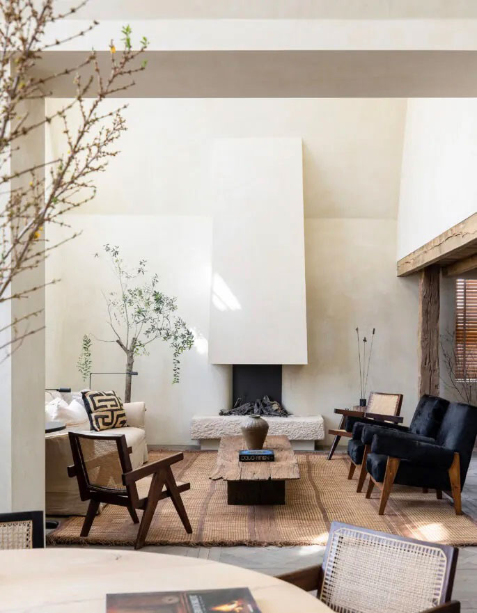salon avec cheminée décoration contemporaine