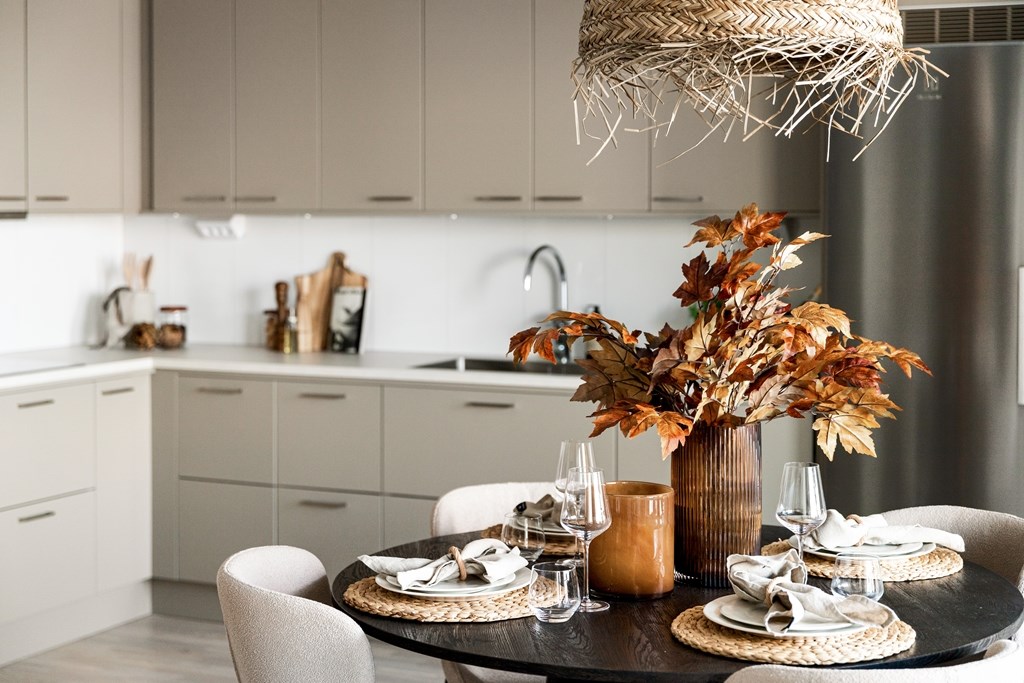 cuisine beige et salle à manger décoration d cuisine beige et salle à manger décoration d'automne