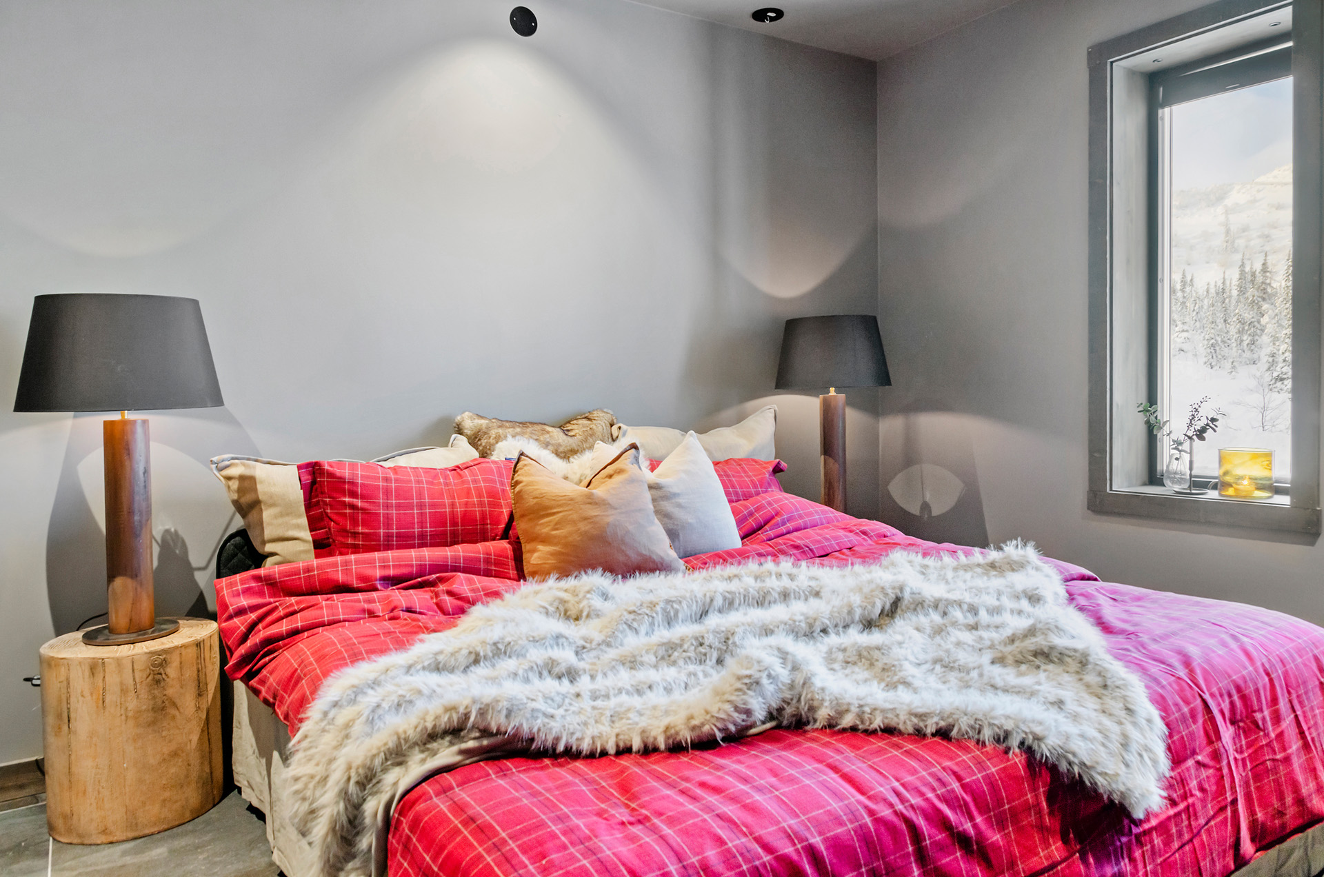 chambre grise et rose