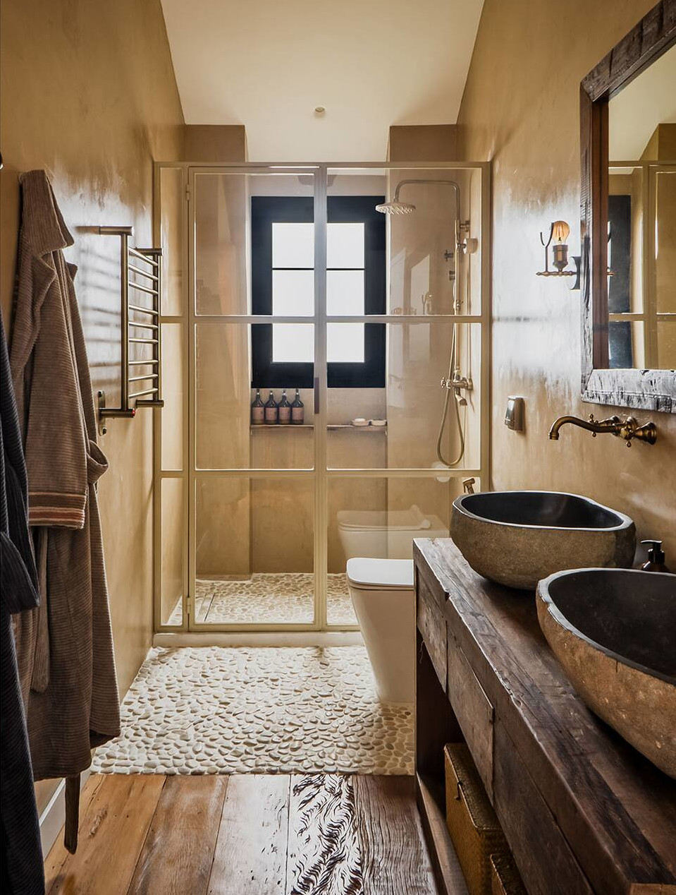 salle de bain décoration rustique chic