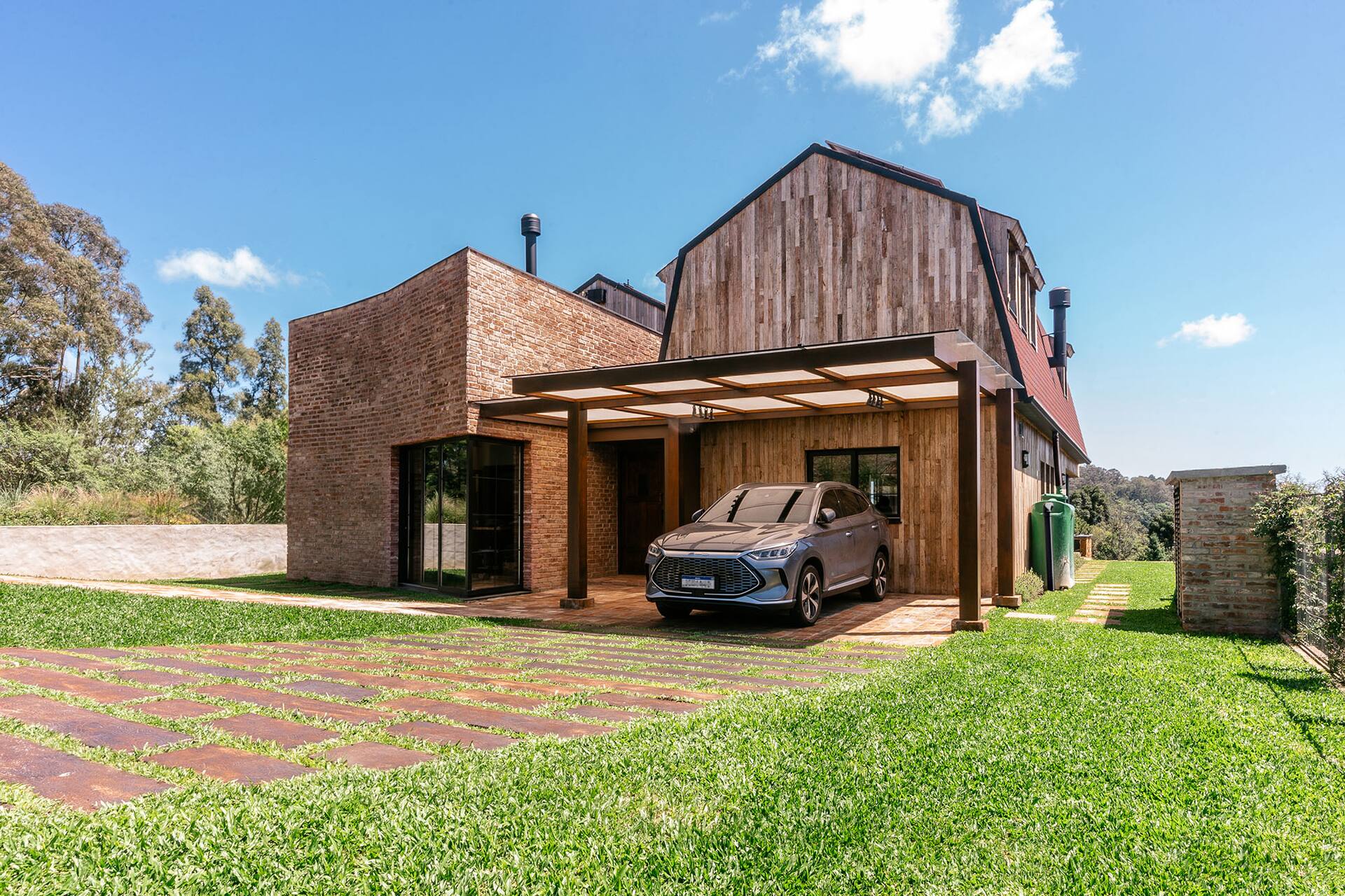 maison style grange contemporaine