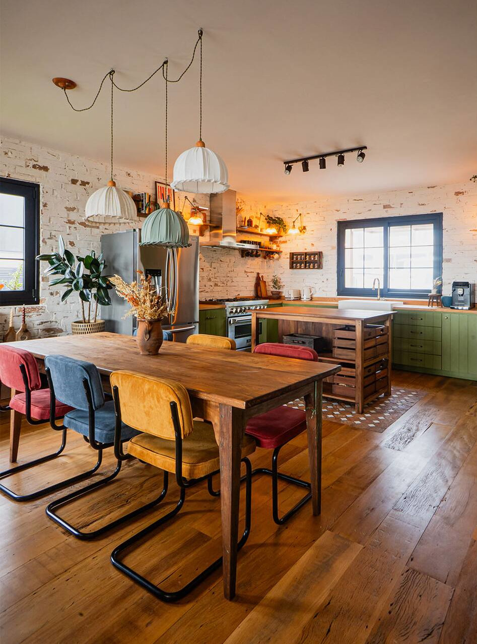 cuisine et salle à manger décoration rustique chic