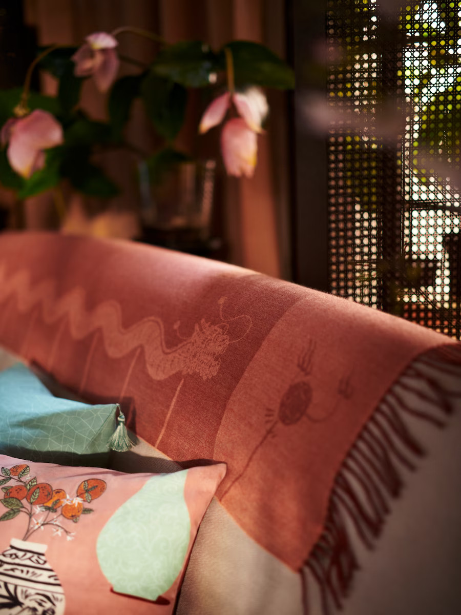 plaid motif asiatique