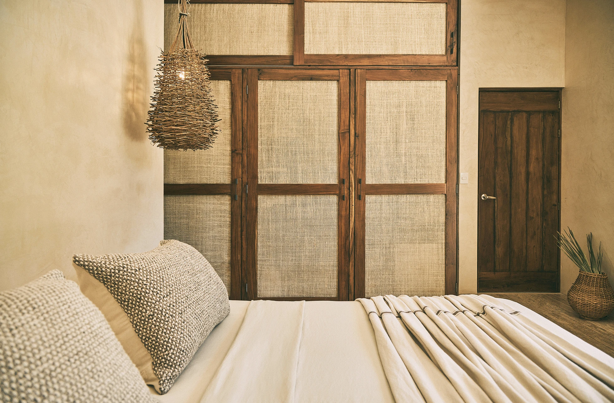 chambre maison Tulum décoration contemporaine et naturelle chambre maison Tulum décoration contemporaine et naturelle