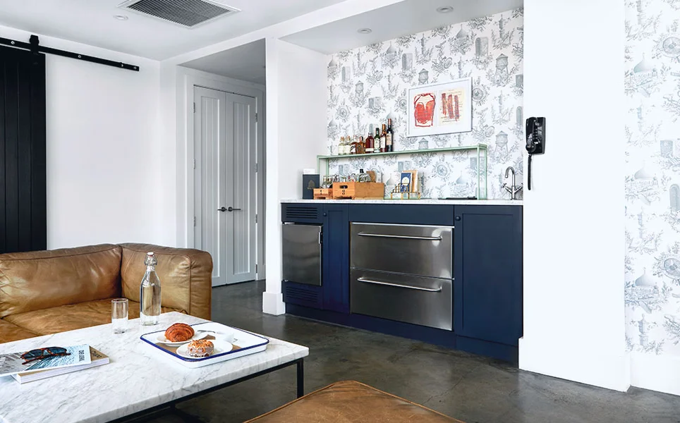 salon et cuisine petit loft de 60m2 à Brooklyn