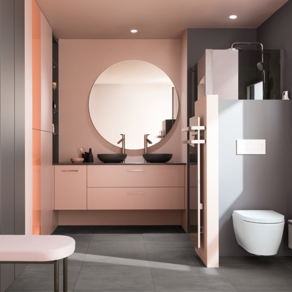 salle de bain couleur Pantone 2024 Peach Fuzz salle de bain couleur Pantone 2024 Peach Fuzz
