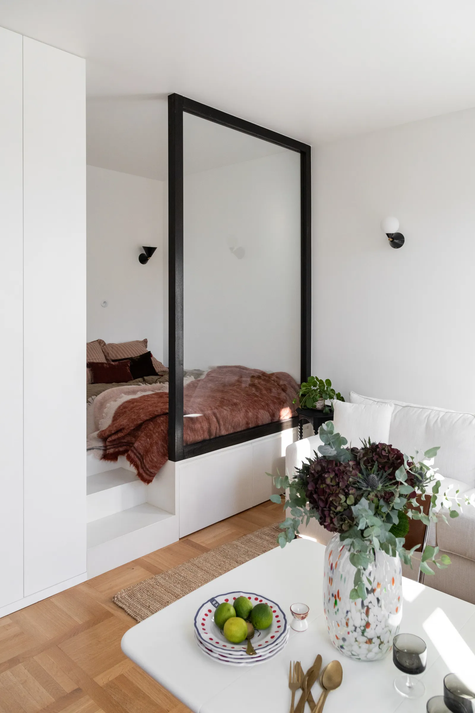 espace chambre vitré dans studio